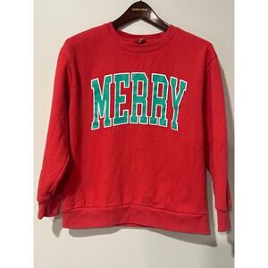 Dec 25th, Merry Sweatshirt, Red, Size Medium, 1471W